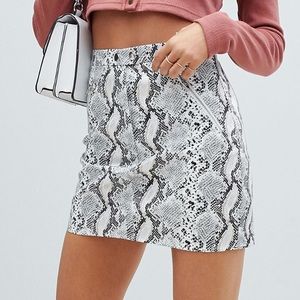 Misguided mini skirt in snake print